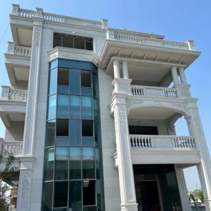 双鸭山 白麻花岗岩别墅外墙干挂效果展示