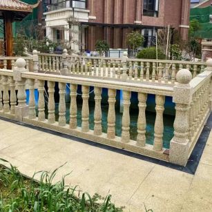 双鸭山黄金麻花岗岩石材栏杆，扶手，将军柱，花瓶柱