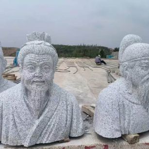 双鸭山 白麻花岗岩石材人物立体雕刻