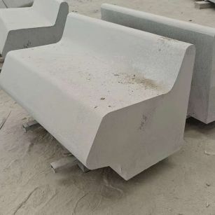 双鸭山 芝麻白花岗岩异形坐凳，石凳