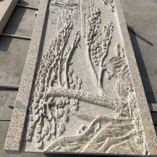 双鸭山 黄金麻雕刻板浮雕迎客松