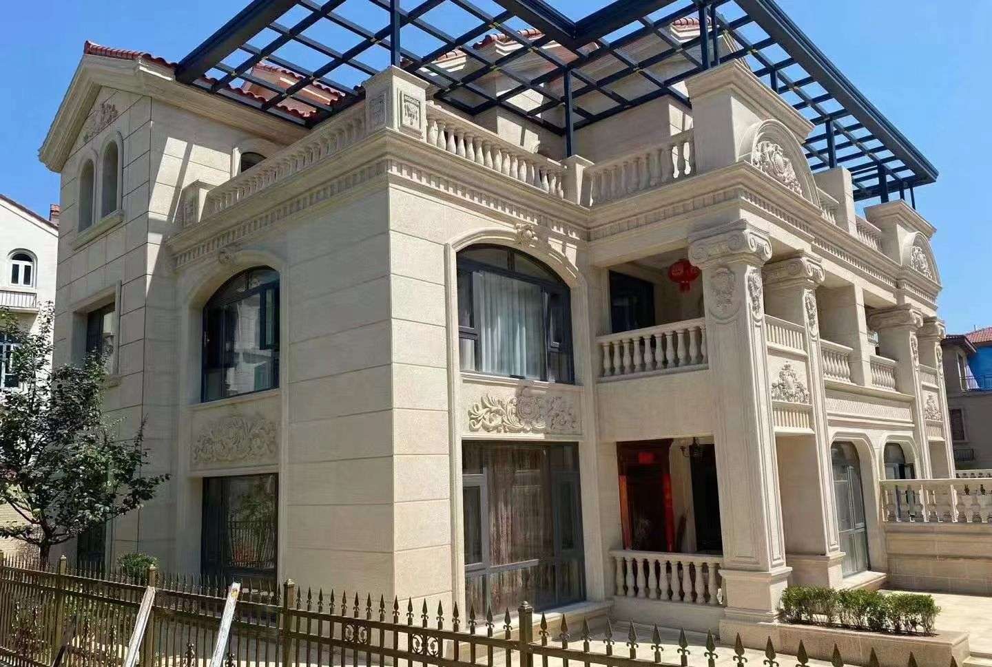 双鸭山 黄金麻花岗岩荔枝面别墅外墙干挂