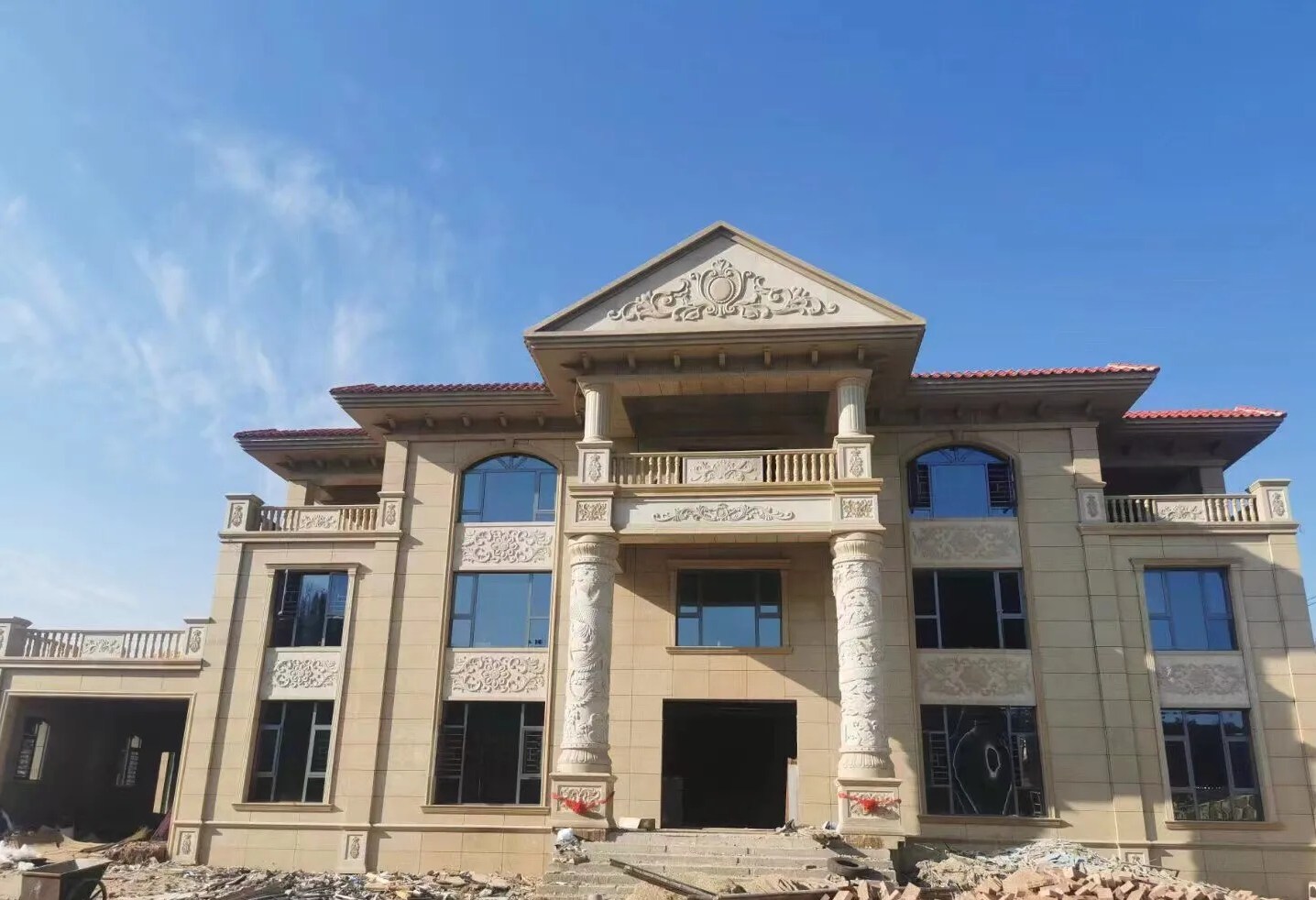 双鸭山 黄金麻花岗岩别墅外墙干挂