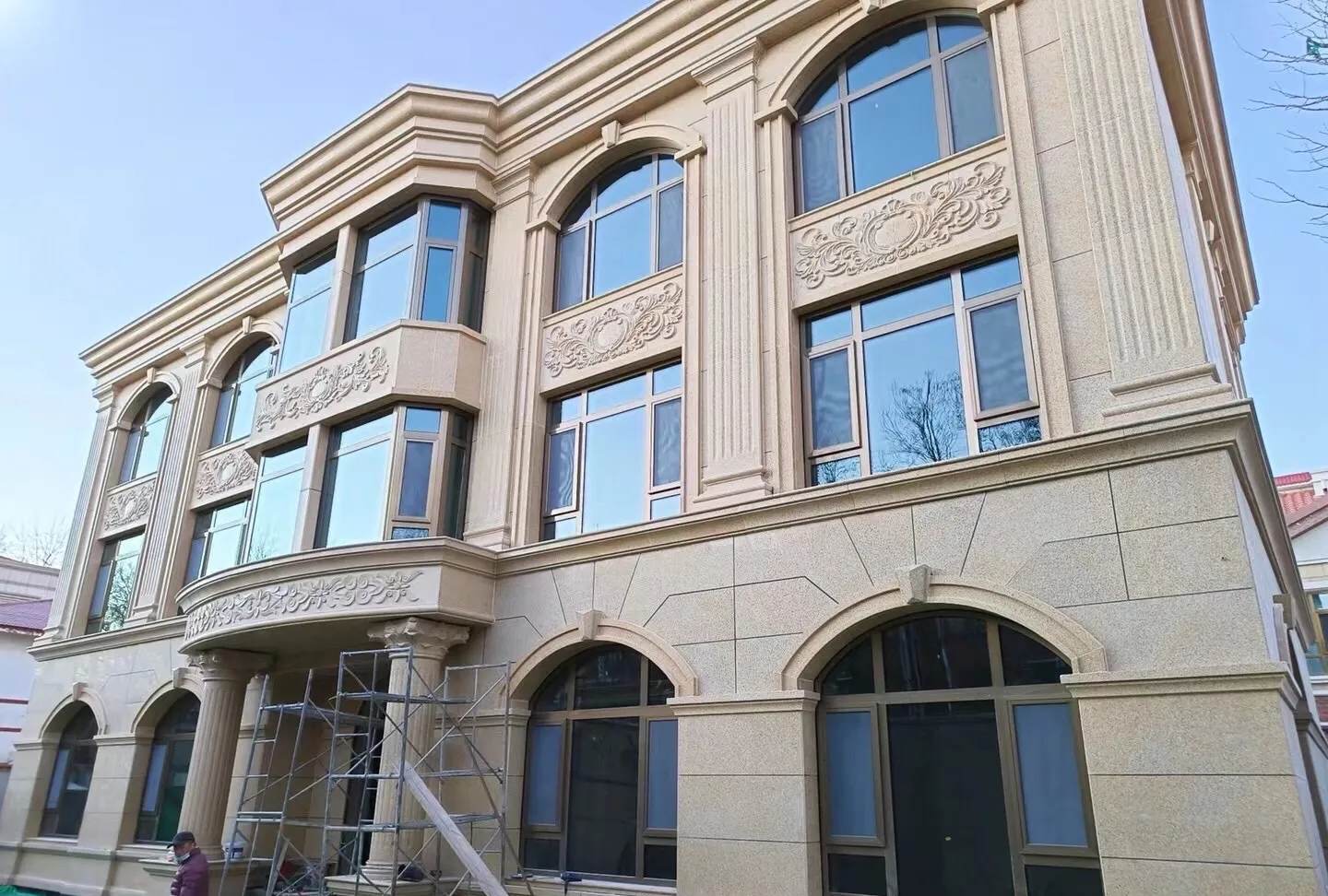 双鸭山 黄金麻花岗岩别墅外墙干挂